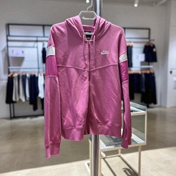 Nike zip-up hoodie Women's sweatshirt size XL pink hooded active - Picture 2 of 2